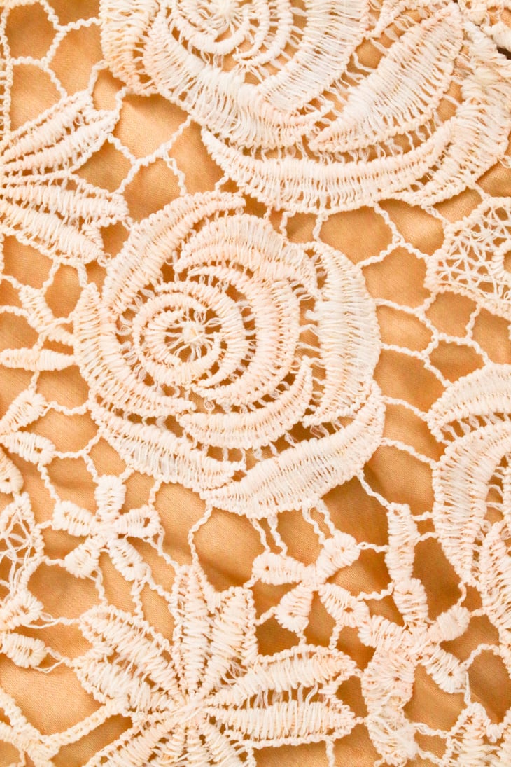 White Floral Lace Design on a Table Cloth